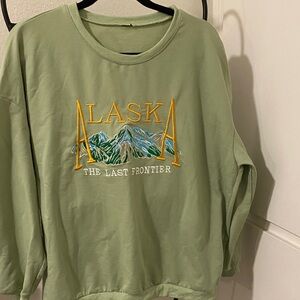 Alaska Embroidered Green Sweatshirt